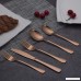 HOMQUEN 20-Piece Copper Color Set Service for 4 Stainless Steel Knives Forks Spoons Cutlery Set Rose Gold Plated Tableware Set Dishwasher Safe(Rose Gold - 20 Piece) - B077YMWB8W